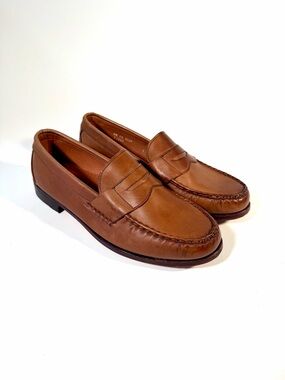Allen Edmonds Cavanaugh Men’s Penny Loafer shoe Tan Brown SZ 9.5 EEE Extra Wide